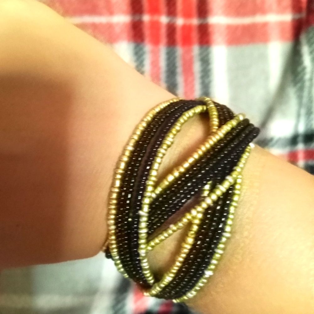 Beaded cuff bracelet